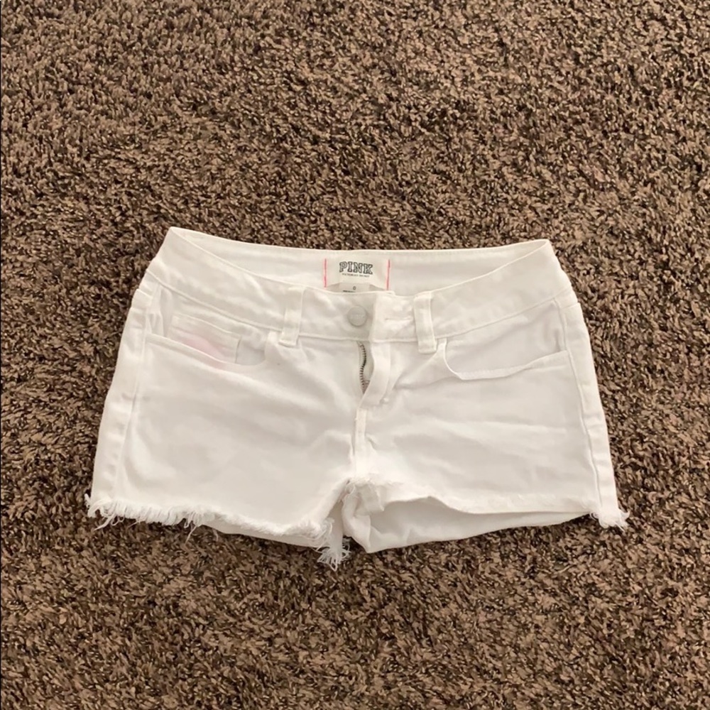 White jean shorts